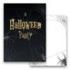 Halloween Einladung schwarz Spinne mit goldener Schrift