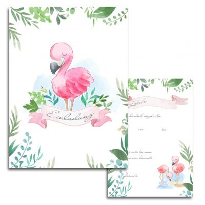einladung flamingo